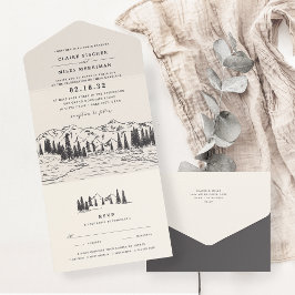 Rauch | Hochzeit der Bergketten All In One Einladung