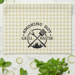 Rauch Hot Grillmaster Tan Gingham Karo Geschirrtuch