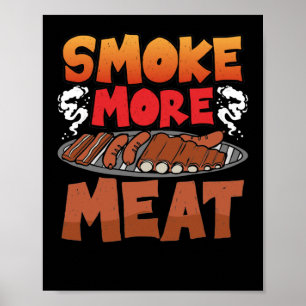 Rauch mehr Fleisch Smoker Grill Grill Fleisch Poster
