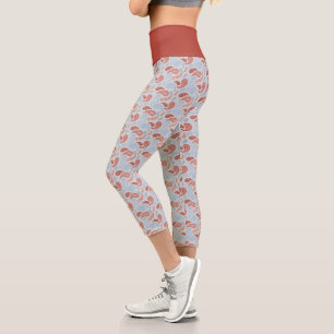Rauch-Rot-Blau Paisley Muster Hochwaisted Capris