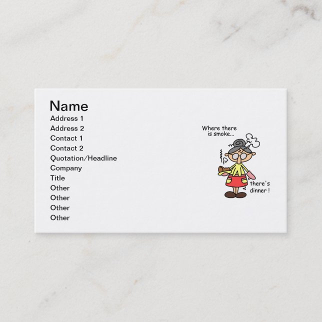 Rauch und Abendessen-T - Shirts und Geschenke Visitenkarte (Vorderseite)