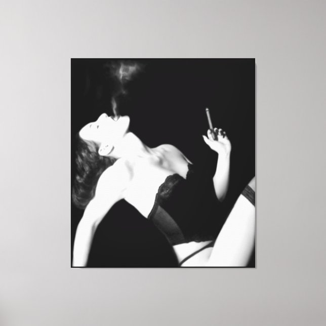 Rauch und Verführung - Selbstportrait Leinwanddruck (Vorderseite)