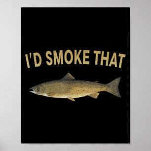 Rauche diesen Lachs-Angeln lustige Barbecue-Shirts Poster