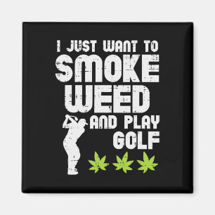 Rauche Gras Spiele Golf Golfen Thc Golfer Kiffer Magnet