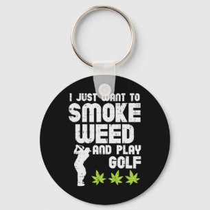 Rauche Gras Spiele Golf Golfen Thc Golfer Kiffer  Schlüsselanhänger