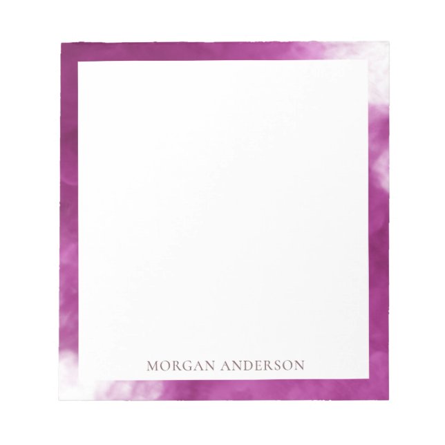 Raucheffekt Hot Pink trendy Monogramm Notizblock (Vorderseite)