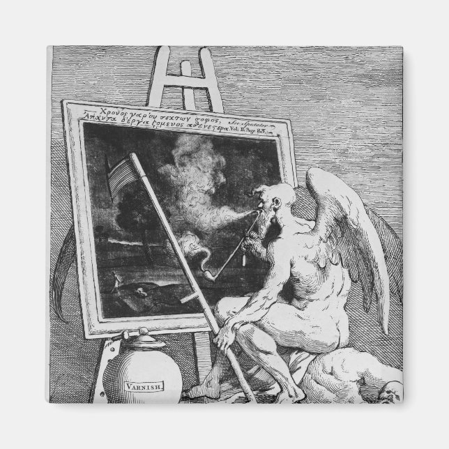 Rauchen auf einem Foto, 1761 Magnet (Vorne)