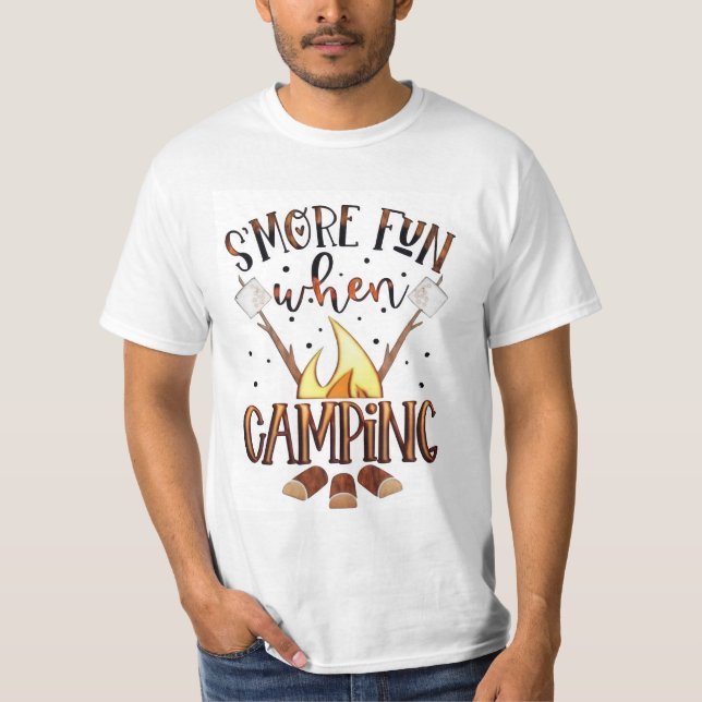 Rauchen beim Camping T-Shirt (Vorderseite)