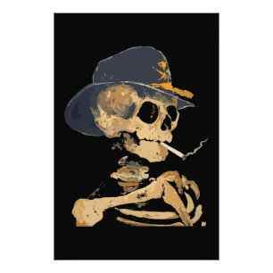 Rauchen Cowboy Skeleton Fotodruck