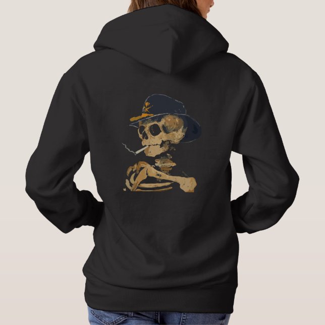 Rauchen Cowboy Skeleton Hoodie (Rückseite)