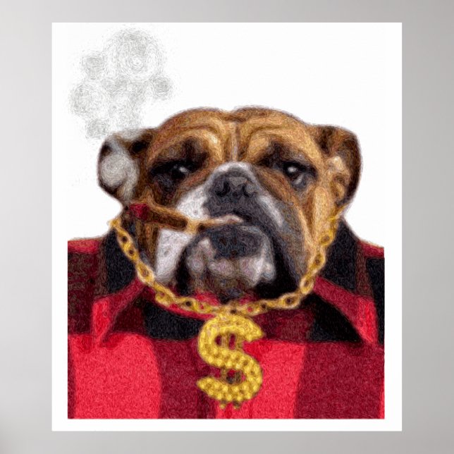 Rauchen Gangsta Bulldog Poster (Vorne)