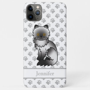 Rauchen Persischer Niedlicher Cartoon Katze & Name Case-Mate iPhone Hülle