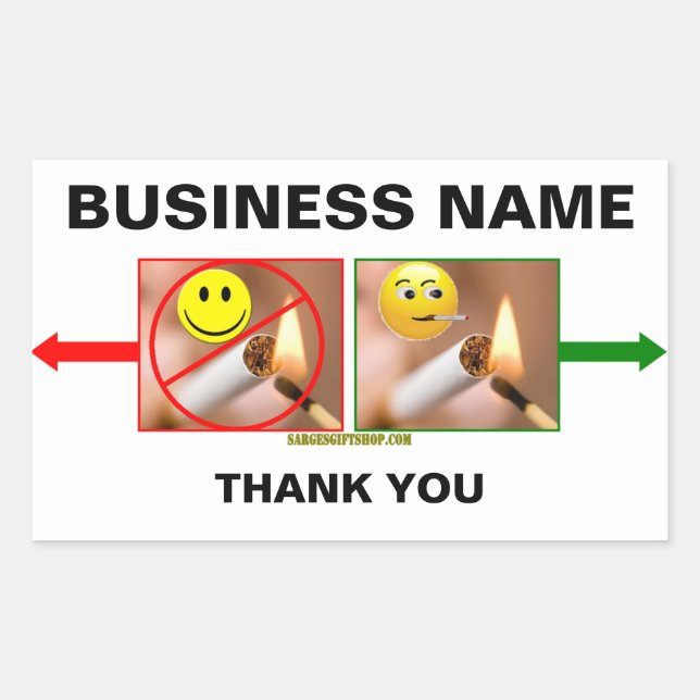 RAUCHEN/RAUCHEN RECHTECKIGER AUFKLEBER (Vorderseite)