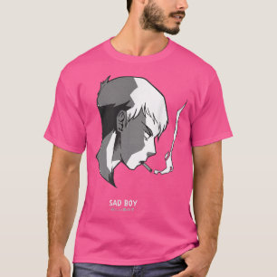 Rauchen Sad Boy Japanisch Anime Vaporwave Goth Sen T-Shirt