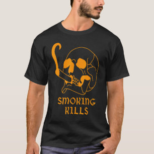 Rauchen tötet Skull Head Happy Beängstigend Hallow T-Shirt