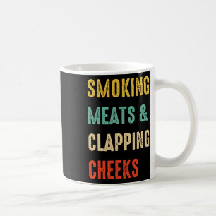 Rauchen und Wangenklatschen Witzige Grillen Fleisc Kaffeetasse