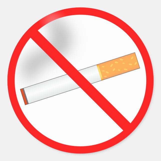Rauchen verboten runder aufkleber (Vorderseite)