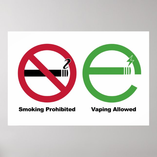 Rauchen verboten. Vaping erlaubt Poster (Vorne)