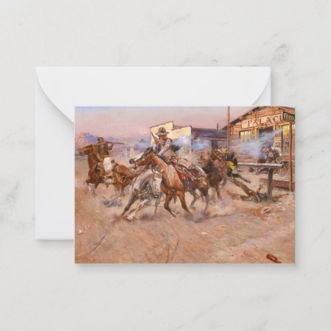 Rauchen von einem. 45.1908 von Charles Marion Russ Mitteilungskarte (Vorderseite)