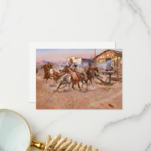 Rauchen von einem. 45 von Charles Marion Russell Dankeskarte