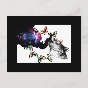 Rauchen Wolf Schmetterling Postkarte
