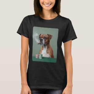 Rauchen Zigarren Gambling Boxer Dog Poker Mem T-Shirt