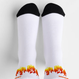 Rauchend heiße orange und rote Flammen Personalisi Socken