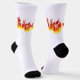 Rauchend heiße orange und rote Flammen Personalisi Socken