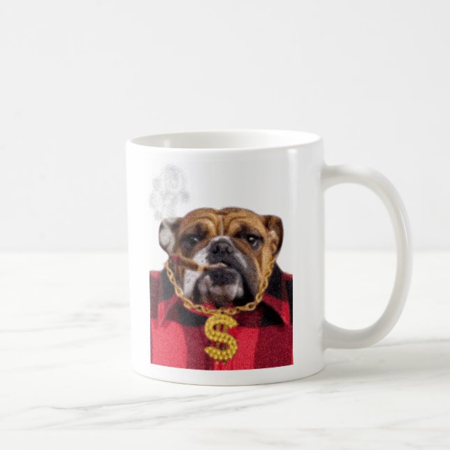 Rauchende Gangsta Bulldogge Kaffeetasse (Rechts)