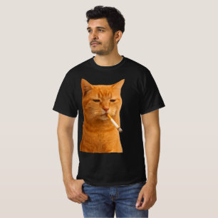 Rauchende Katze Meme   Vintage lustige Katze mit Z T-Shirt
