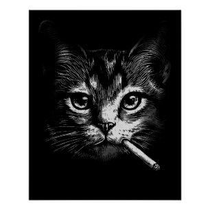 Rauchende Katze Poster