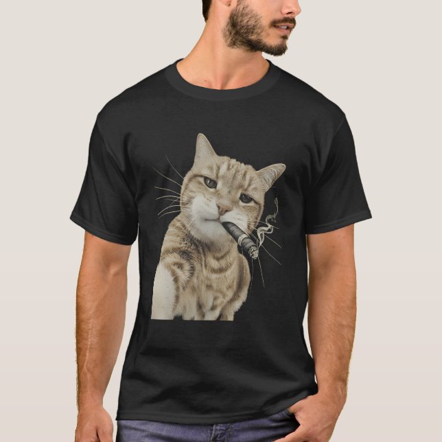 Rauchende Katze Zigarette Kätzchen Lustiges Meme T-Shirt (Vorderseite)