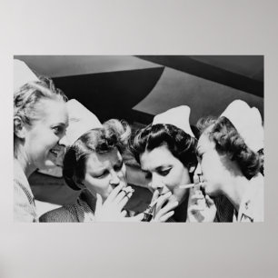 Rauchende Krankenschwestern Vintage-Fotografie 36x Poster