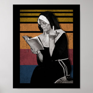 Rauchende Nonnen im Retro-Stil Poster