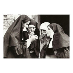Rauchende Nonnen Vintage-Fotografie Fotodruck