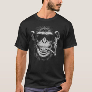 Rauchender Affe mit Sonnenbrille T-Shirt