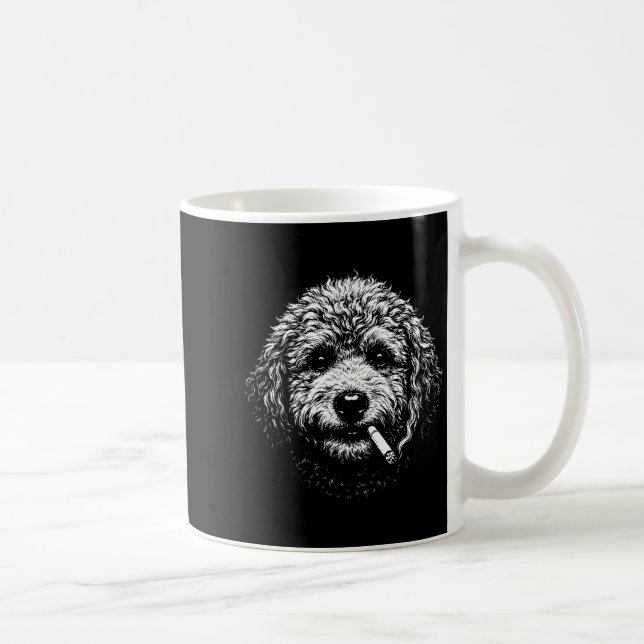 Rauchender Hund Zigarette Lustig Dummer Goldendood Kaffeetasse (Rechts)