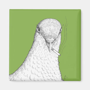 Rauchender Tauben-Magnet   seltsam, schrullig und Magnet