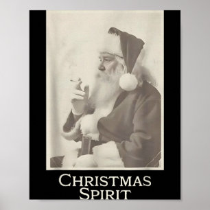 Rauchender Weihnachtsmann, Lustiger Weihnachtswitz Poster