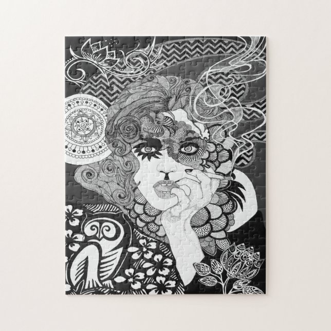 Rauchendes Frauen-Puzzlespiel Puzzle (Vertikal)