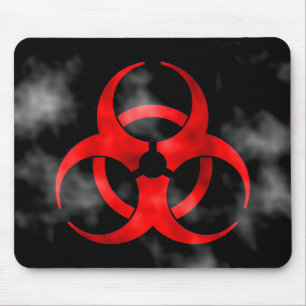 Rauchendes rotes Biogefährdung-Symbol Mousepad