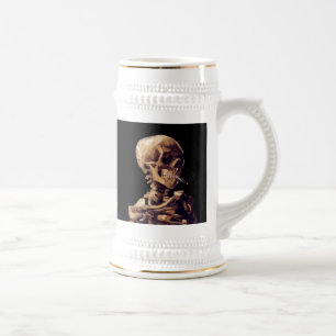 Rauchendes Skelett von Van Gogh Bierglas