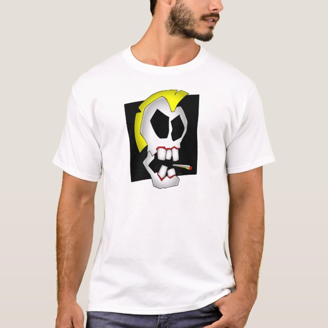 rauchendes skull-1 T-Shirt (Vorderseite)