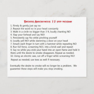 Raucher 12 Stufen Postkarte