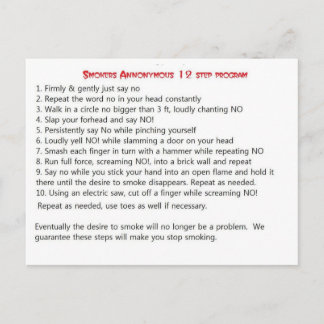 Raucher 12 Stufen Postkarte