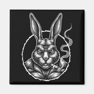 Raucher-Hasen-Meme Vintage-Zigarettendesign für Magnet
