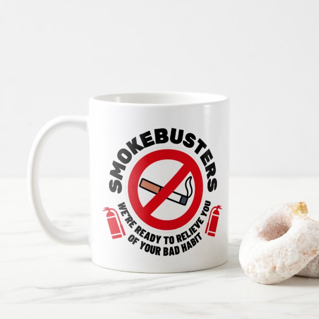 Raucher ohne Raucherlogo Kaffeetasse (Mit Donut)