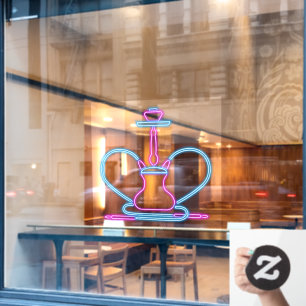 Rauchergeschäft Faux-Neon-Schild Hookah-Pfeife Fensteraufkleber