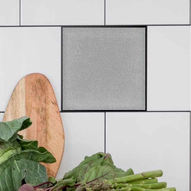 Räuchergraue Keramik Fliese (Speckled gray field tile for fireplace kitchen or bath.)