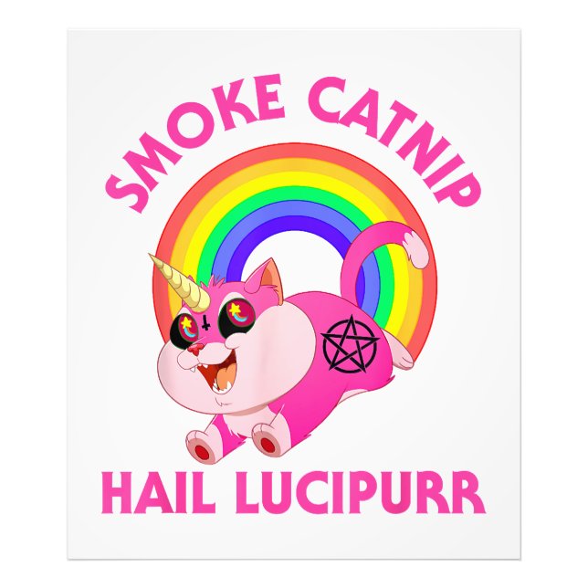 Räucherkatze Hail Lucipurr, Funny Satan Cat Unicor Fotodruck (Vorne)